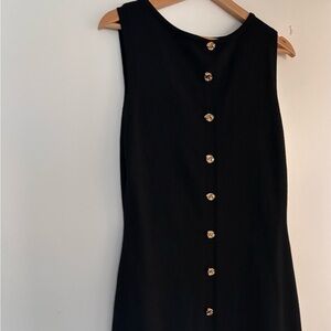 Classic Black Button-Front Women's Dress